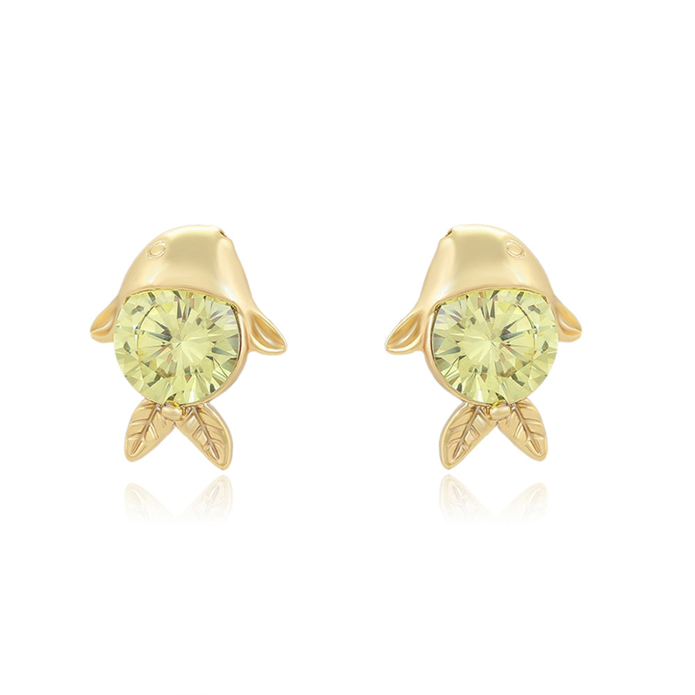 Pendientes de Aleación Bañado en Oro con Cristal Emporia® Verde