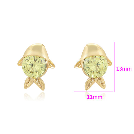Pendientes de Aleación Bañado en Oro con Cristal Emporia® Verde