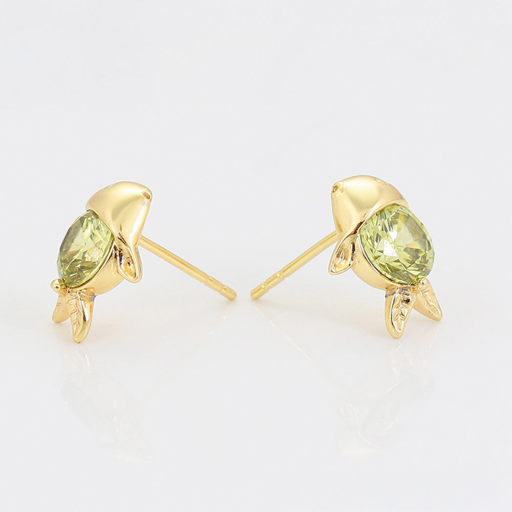 Pendientes de Aleación Bañado en Oro con Cristal Emporia® Verde