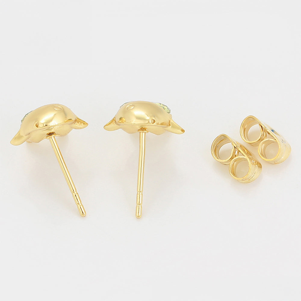 Pendientes de Aleación Bañado en Oro con Cristal Emporia® Verde 4 