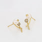 Pendientes de Aleación Bañado en Oro con Perla de cristal y Cristal Emporia® Blanco