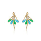 Pendientes de Aleación Bañado en Oro con Esmalte y Cristal Emporia® Blanco