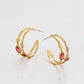Pendientes de Aleación Bañado en Oro con Cristal Emporia® Rojo y Cristal Emporia® Blanco