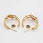 Pendientes de Aleación Bañado en Oro con Cristal Emporia® Rojo y Cristal Emporia® Blanco