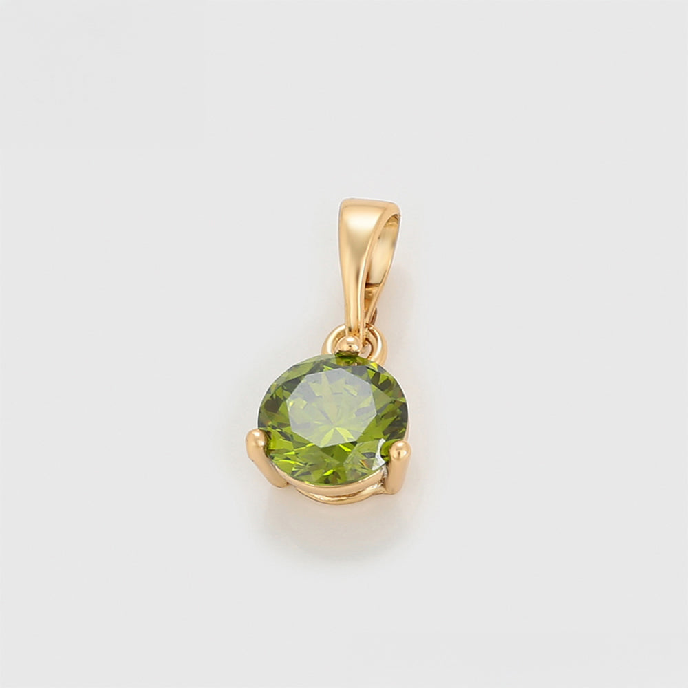 Colgante de Aleación Bañado en Oro con Cristal Emporia® Verde