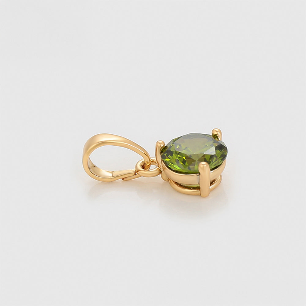 Colgante de Aleación Bañado en Oro con Cristal Emporia® Verde 4 