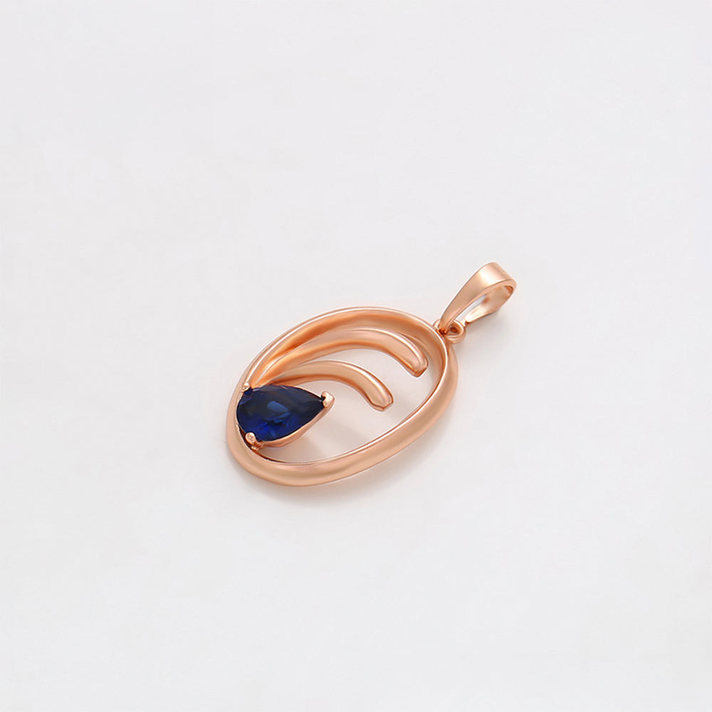 Colgante de Aleación Bañado en Oro con Cristal Emporia® Azul 4 