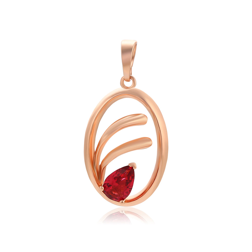 Colgante de Aleación Bañado en Oro con Cristal Emporia® Rojo 1 