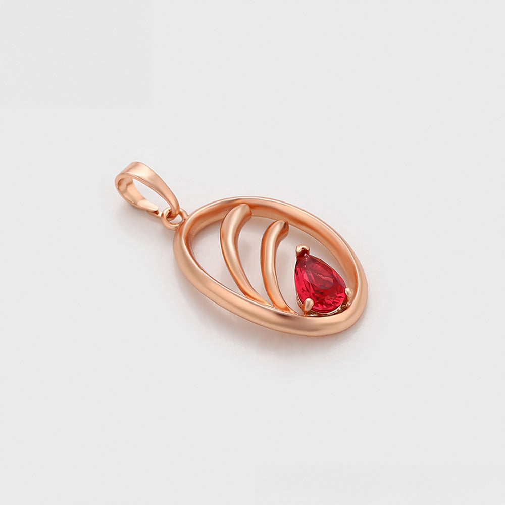 Colgante de Aleación Bañado en Oro con Cristal Emporia® Rojo 4 