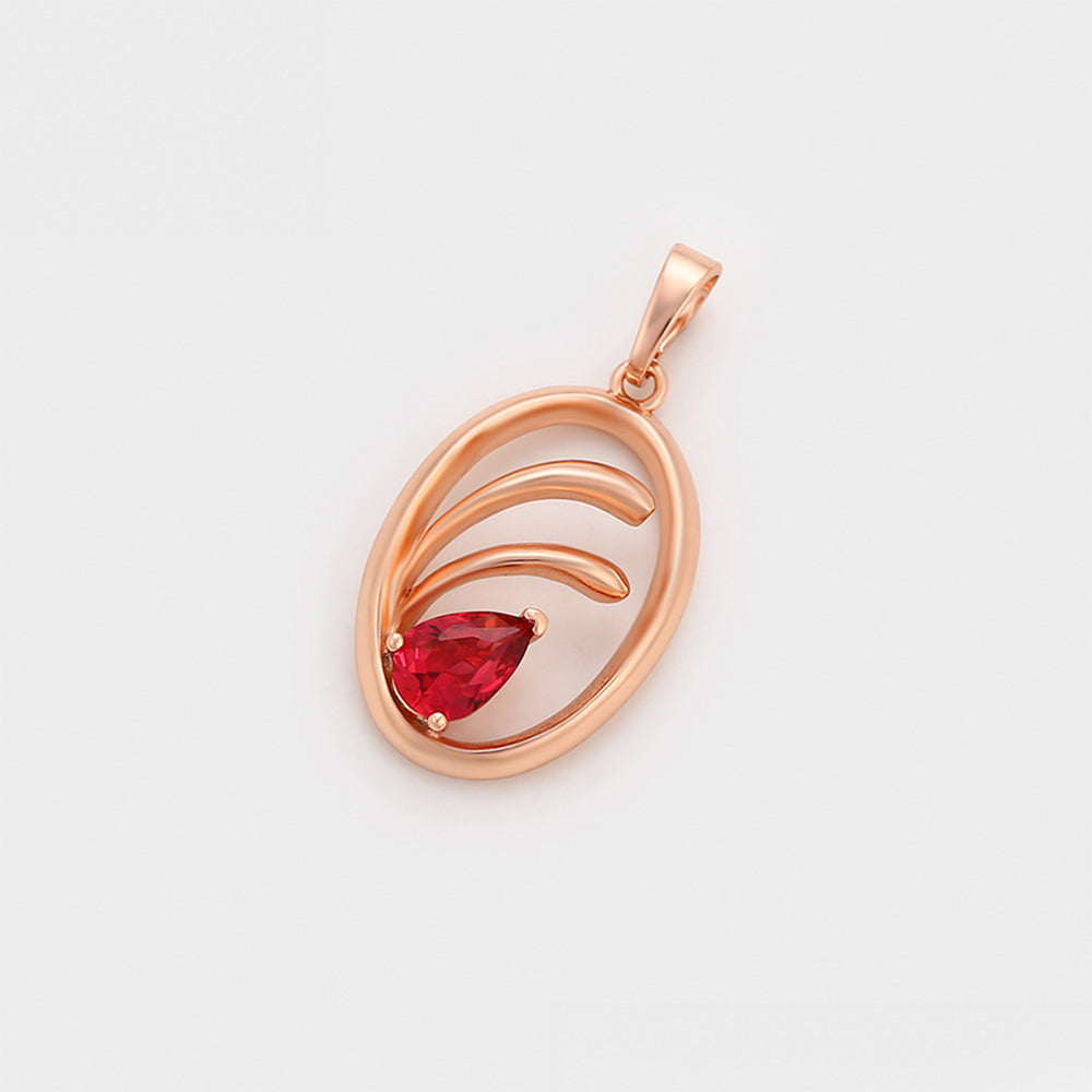 Colgante de Aleación Bañado en Oro con Cristal Emporia® Rojo 5 