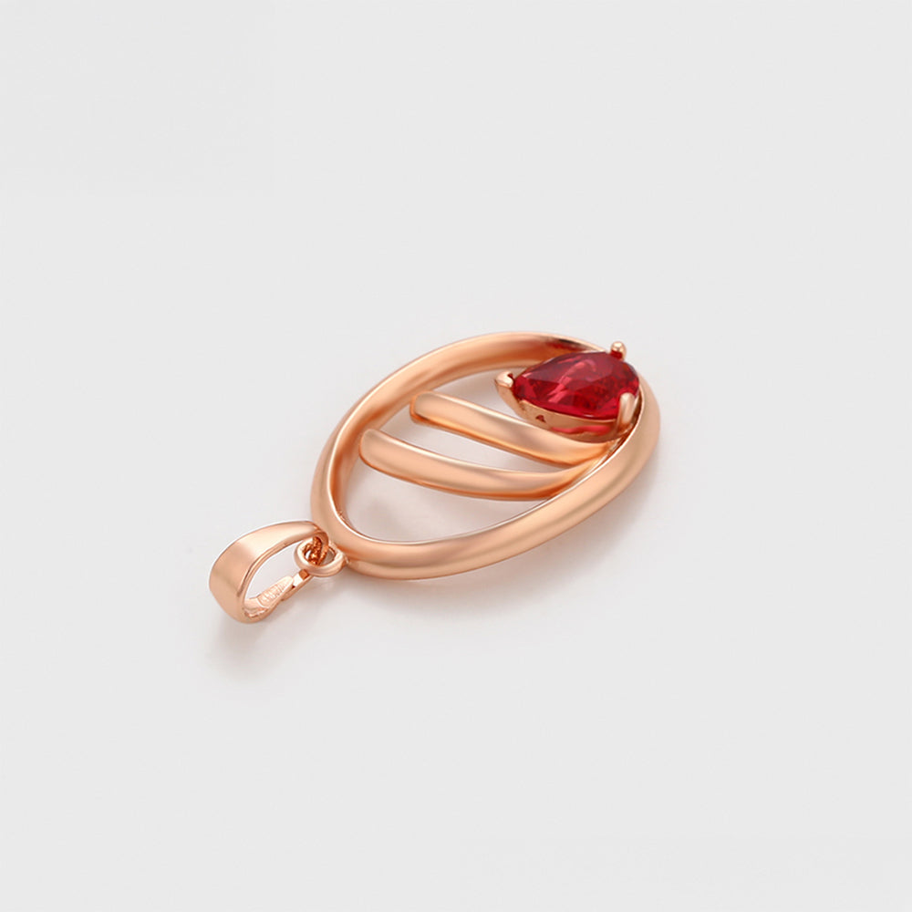 Colgante de Aleación Bañado en Oro con Cristal Emporia® Rojo 7 
