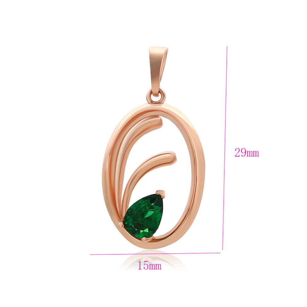 Colgante de Aleación Bañado en Oro con Cristal Emporia® Verde 2 