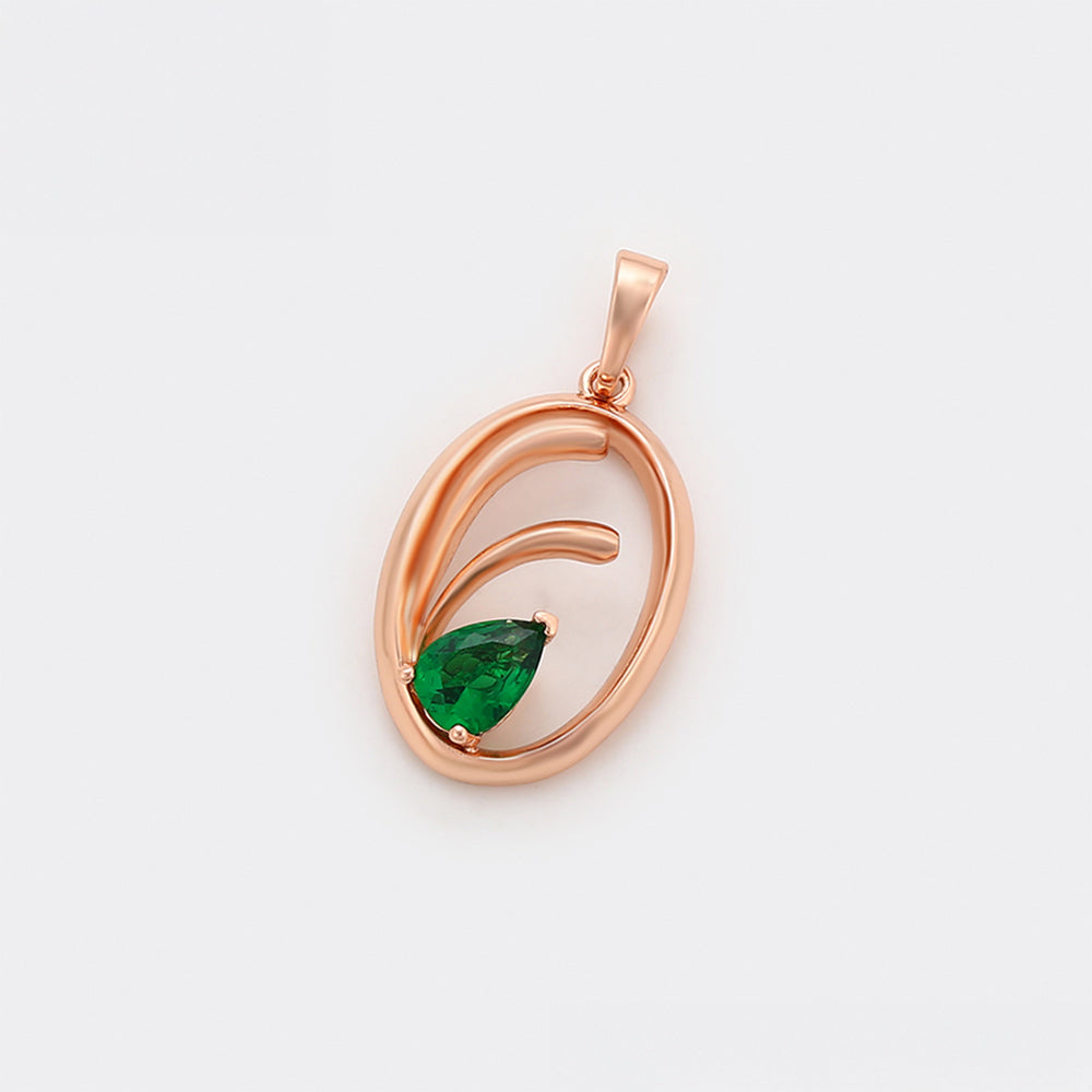 Colgante de Aleación Bañado en Oro con Cristal Emporia® Verde 3 