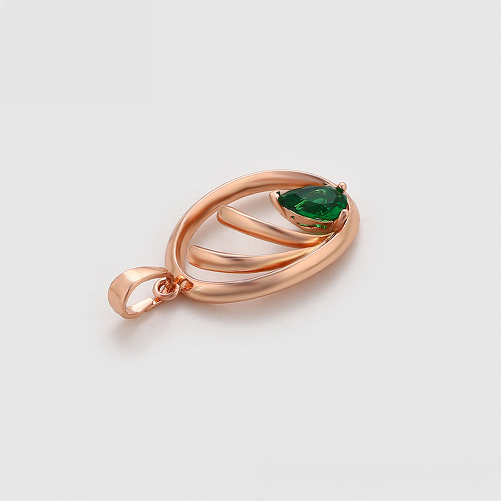 Colgante de Aleación Bañado en Oro con Cristal Emporia® Verde 4 