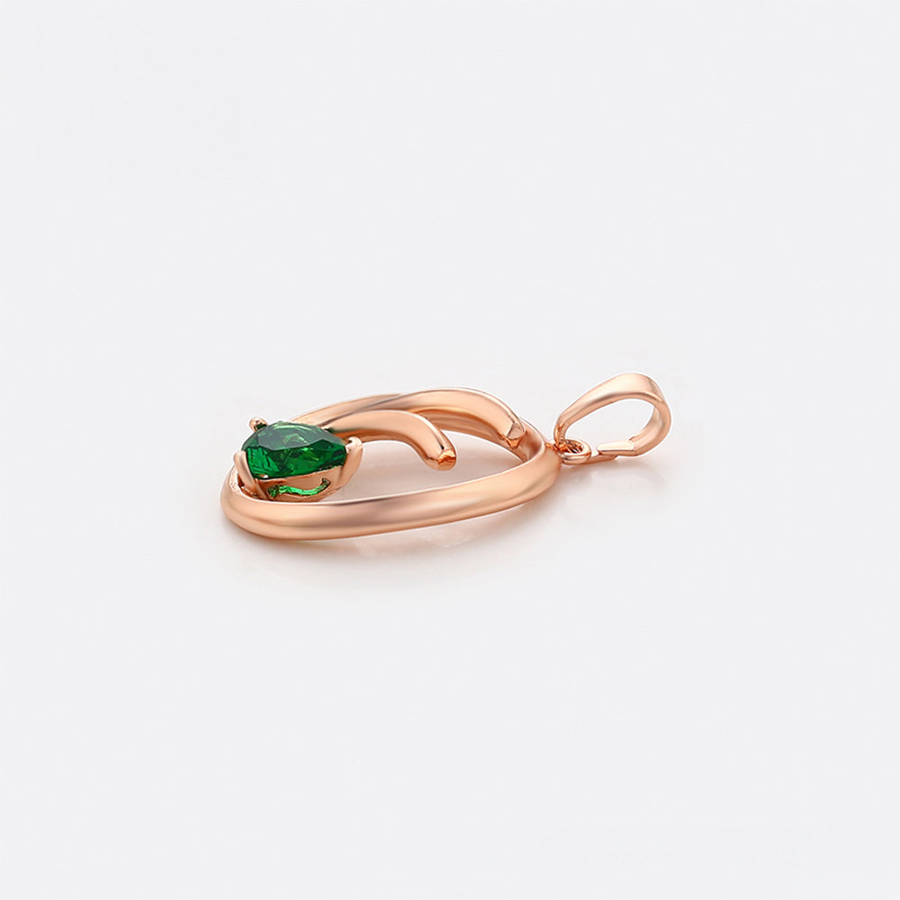 Colgante de Aleación Bañado en Oro con Cristal Emporia® Verde
