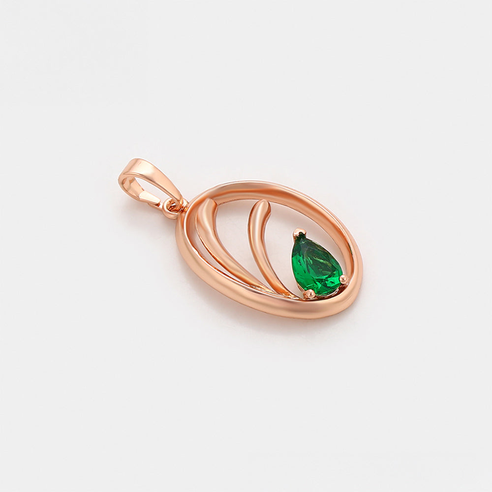 Colgante de Aleación Bañado en Oro con Cristal Emporia® Verde 6 
