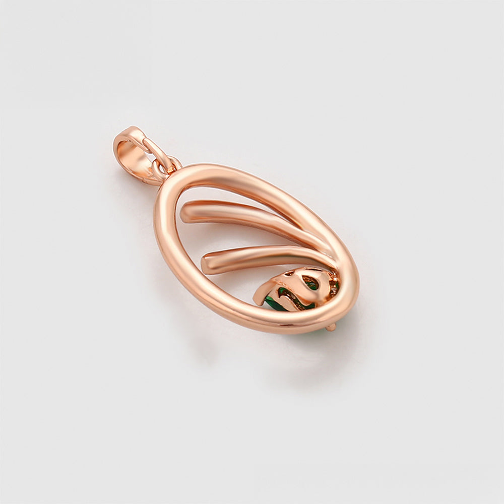 Colgante de Aleación Bañado en Oro con Cristal Emporia® Verde 7 