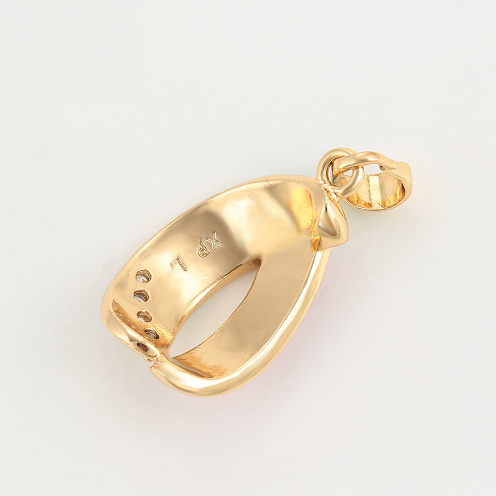 Colgante de Aleación Bañado en Oro con Esmalte y Cristal Emporia® Blanco 7 
