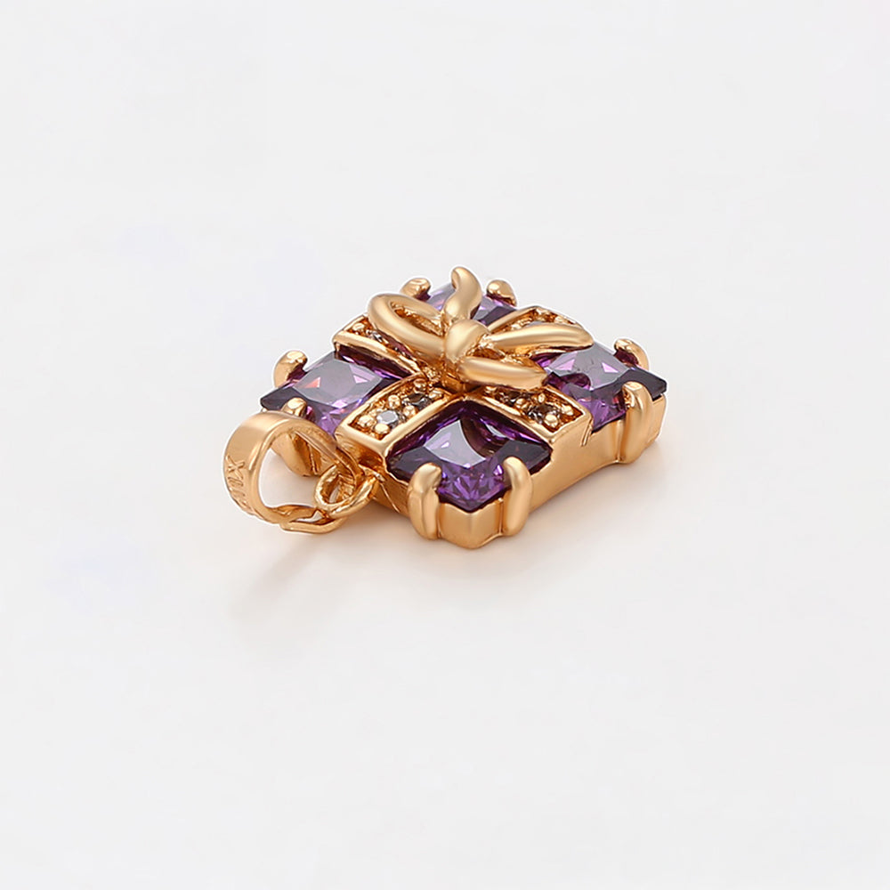 Colgante de Aleación Bañado en Oro con Cristal Emporia® Púrpura 5 
