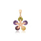 Colgante de Aleación Bañado en Oro con Cristal Emporia® Verde y Cristal Emporia® Púrpura
