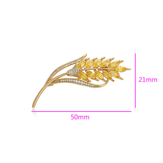 Broche de Aleación Bañado en Oro con Cristal Emporia® Blanco y Cristal Emporia® Amarillo