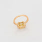 Anillo de Aleación Bañado en Oro con Cristal Emporia® Amarillo y Cristal Emporia® Blanco