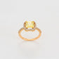 Anillo de Aleación Bañado en Oro con Cristal Emporia® Amarillo y Cristal Emporia® Blanco