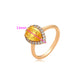 Anillo de Aleación Bañado en Oro con Cristal Emporia® Amarillo y Cristal Emporia® Blanco