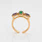 Anillo de Aleación Bañado en Oro con Cristal Emporia® Púrpura y Cristal Emporia® Verde