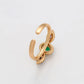Anillo de Aleación Bañado en Oro con Cristal Emporia® Púrpura y Cristal Emporia® Verde