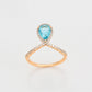 Anillo de Aleación Bañado en Oro con Cristal Emporia® Azul y Cristal Emporia® Blanco