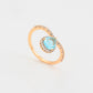 Anillo de Aleación Bañado en Oro con Cristal Emporia® Azul y Cristal Emporia® Blanco