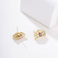 Conjunto de Aleación Bañado en Oro con Cristal Emporia® Púrpura y Cristal Emporia® Amarillo ( Pendientes +Colgante )