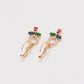 Conjunto de Aleación Bañado en Oro con Cristal Emporia® Rojo y Cristal Emporia® Verde ( Pendientes +Colgante )