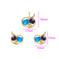 Conjunto de Aleación Bañado en Oro con Cristal Emporia® Azul y Cristal Emporia® Blanco ( Pendientes +Colgante )