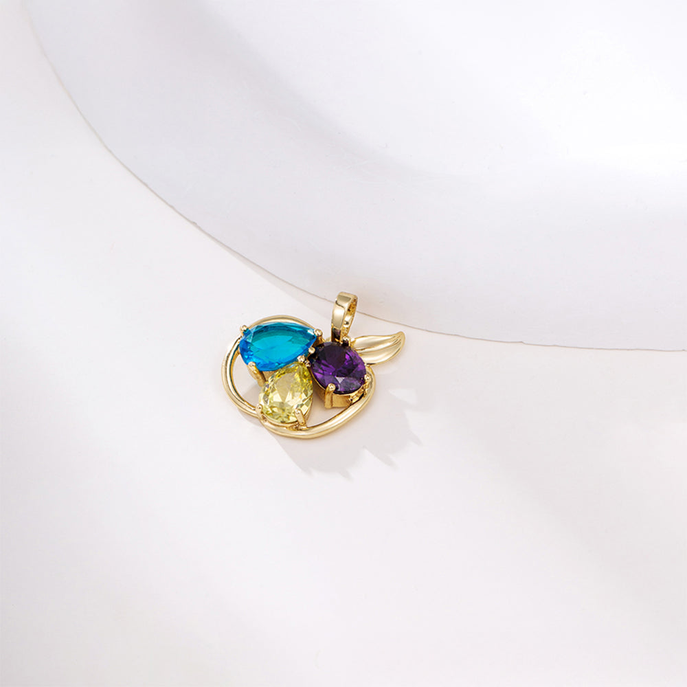 Conjunto de Aleación Bañado en Oro con Cristal Emporia® Azul y Cristal Emporia® Blanco ( Pendientes +Colgante ) 8 