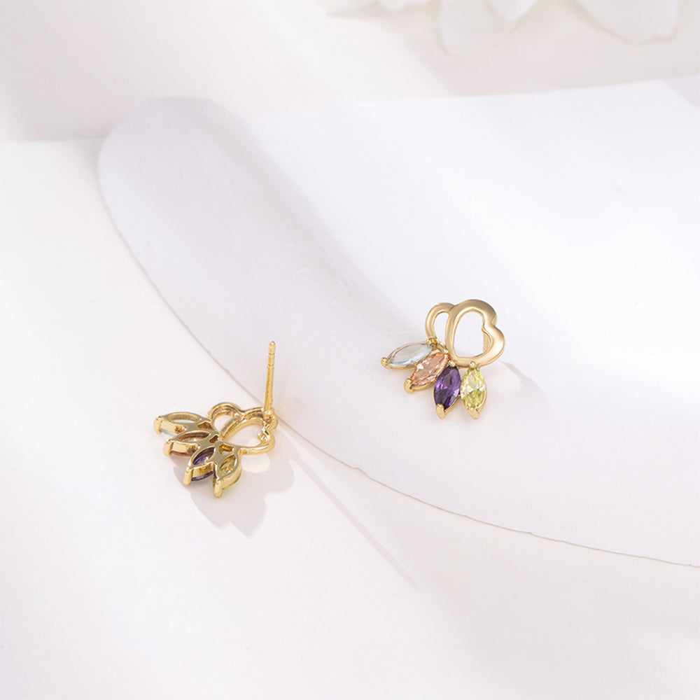 Conjunto de Aleación Bañado en Oro con Cristal Emporia® Púrpura y Cristal Emporia® Blanco ( Pendientes +Colgante ) 5 
