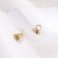 Conjunto de Aleación Bañado en Oro con Cristal Emporia® Púrpura y Cristal Emporia® Blanco ( Pendientes +Colgante )