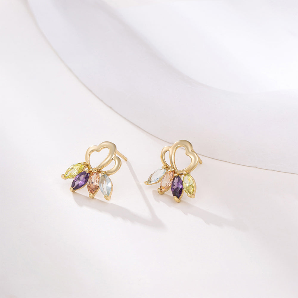 Conjunto de Aleación Bañado en Oro con Cristal Emporia® Púrpura y Cristal Emporia® Blanco ( Pendientes +Colgante ) 6 
