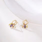 Conjunto de Aleación Bañado en Oro con Cristal Emporia® Púrpura y Cristal Emporia® Blanco ( Pendientes +Colgante )