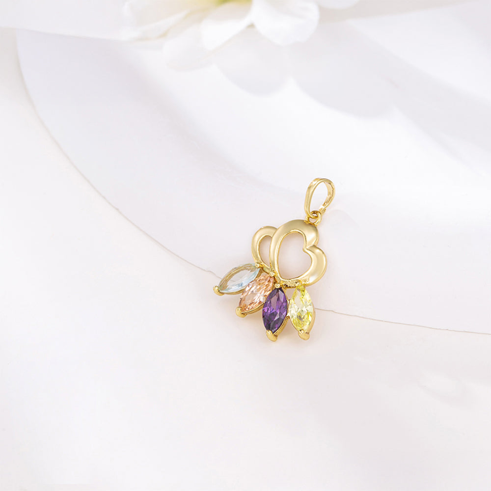 Conjunto de Aleación Bañado en Oro con Cristal Emporia® Púrpura y Cristal Emporia® Blanco ( Pendientes +Colgante ) 7 