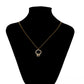 Conjunto de Aleación Bañado en Oro con Cristal Emporia® Blanco ( Collar +Pendientes +Colgante )