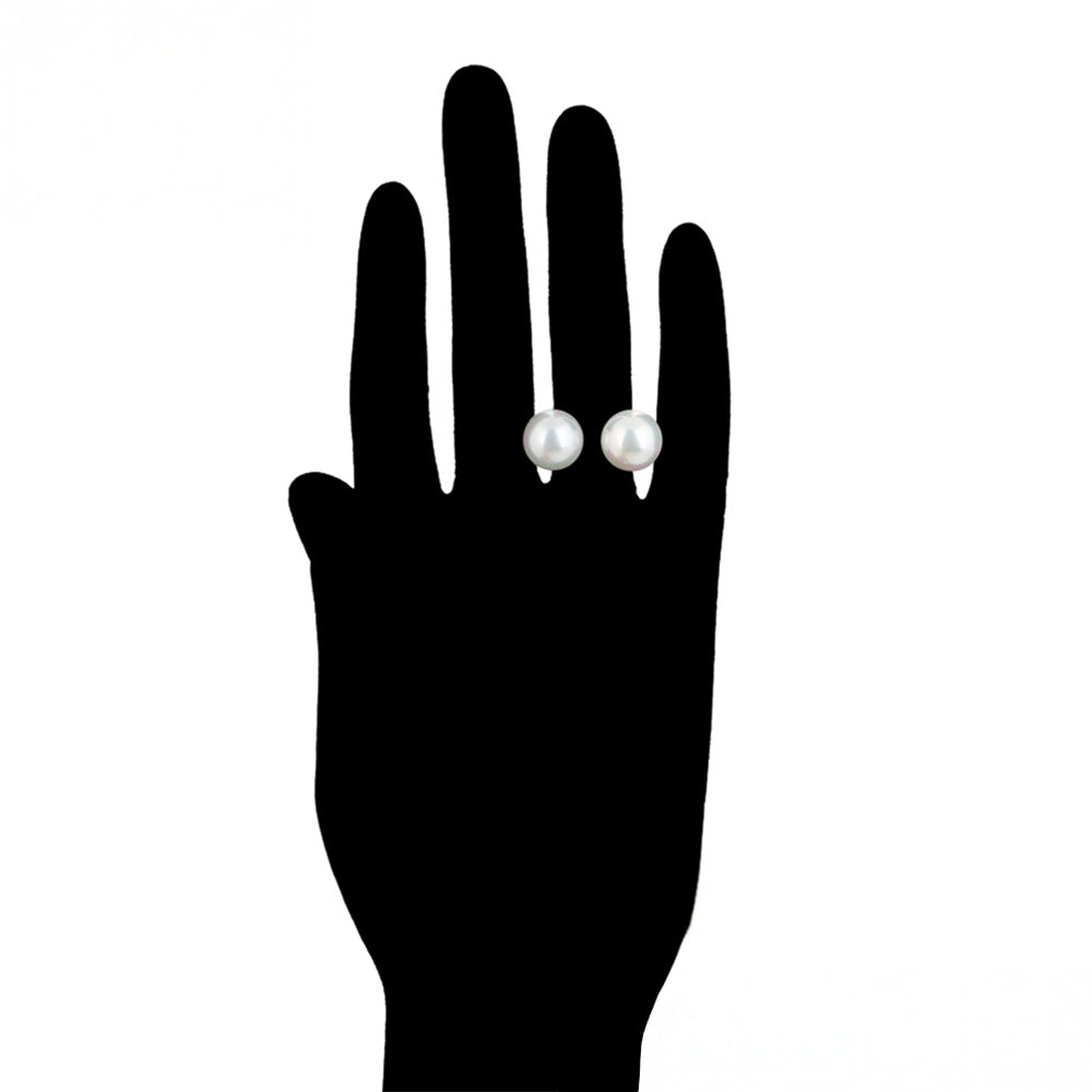 Anillo de Aleación Bañado en Oro con Perla de cristal 8 