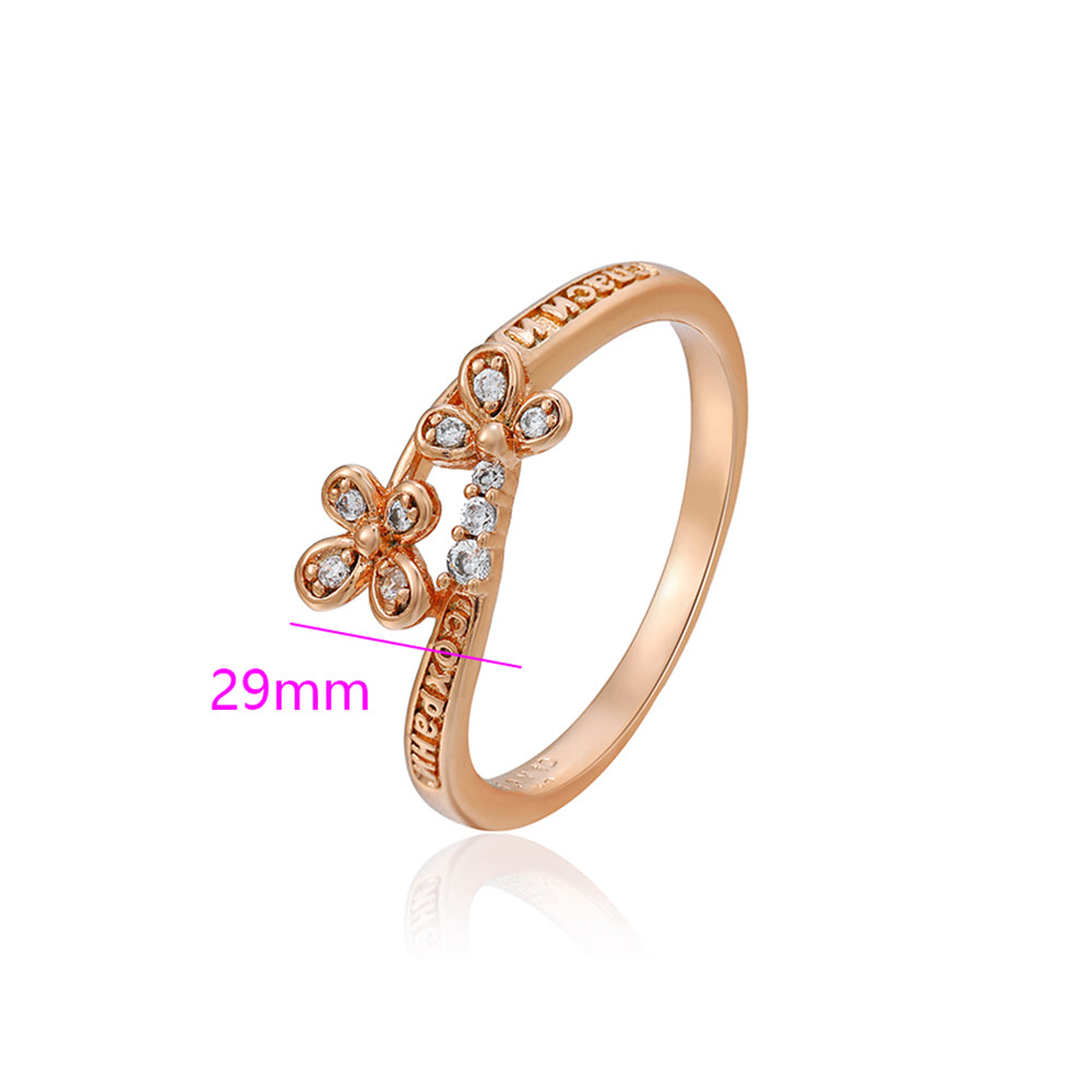 Anillo de Aleación Bañado en Oro con Cristal Emporia® Blanco 3 