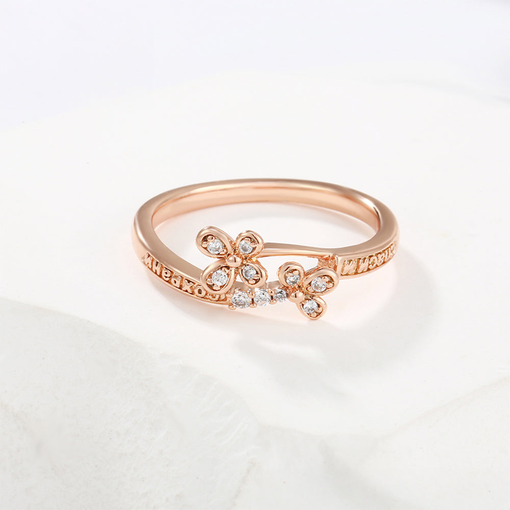 Anillo de Aleación Bañado en Oro con Cristal Emporia® Blanco 1 