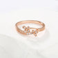 Anillo de Aleación Bañado en Oro con Cristal Emporia® Blanco