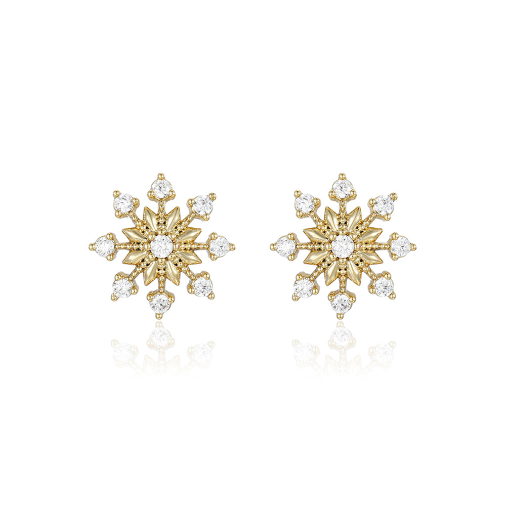 Pendientes de Aleación Bañado en Oro con Cristal Emporia® Blanco 2 