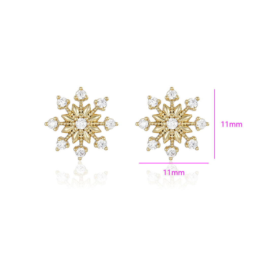 Pendientes de Aleación Bañado en Oro con Cristal Emporia® Blanco