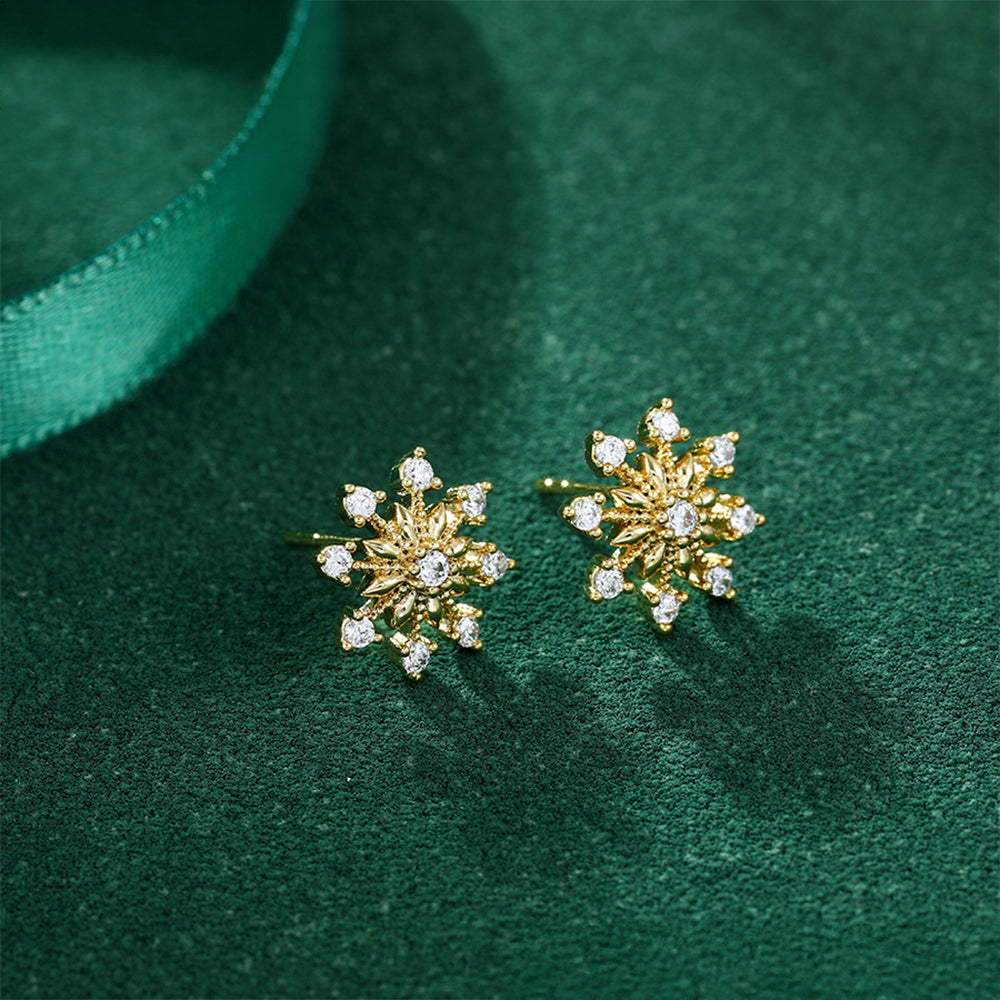 Pendientes de Aleación Bañado en Oro con Cristal Emporia® Blanco