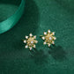 Pendientes de Aleación Bañado en Oro con Cristal Emporia® Blanco